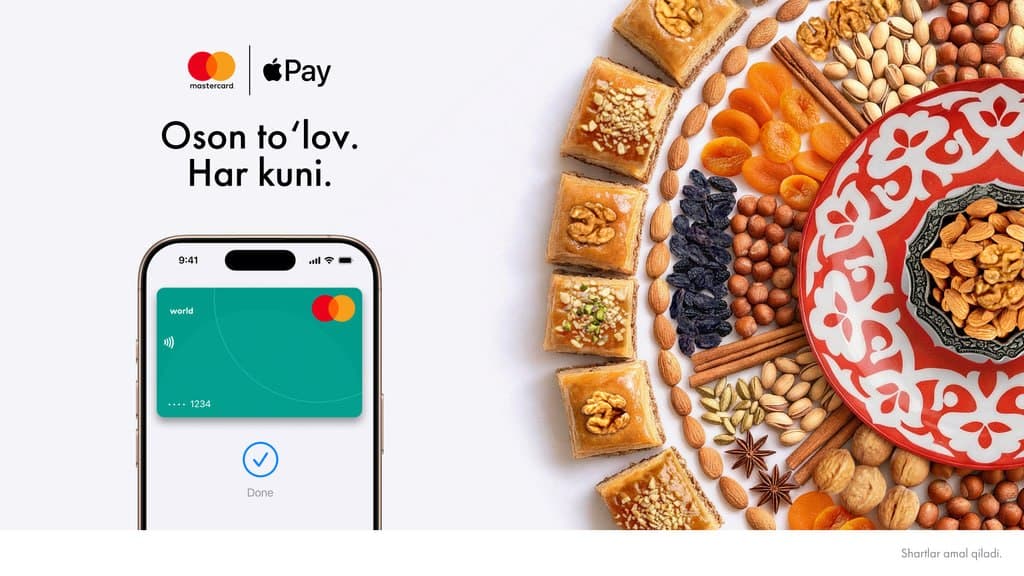 Mastercard Ўзбекистонда маҳаллий банклар билан ҳамкорликда Apple Pay’ни ишга туширади