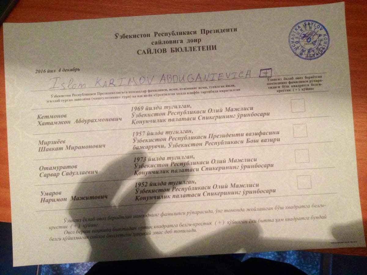Xotira abadiy: Prezident saylovlarida Islom Karimovga ovoz berishdi