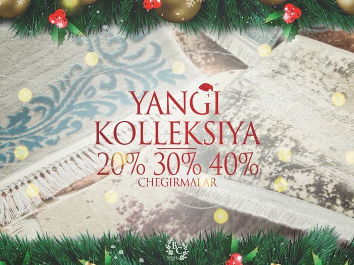 «Bazaar Carpet» salonlaridan gilamlarni yil oxirigacha 20-30-40% gacha chegirma bilan xarid qiling