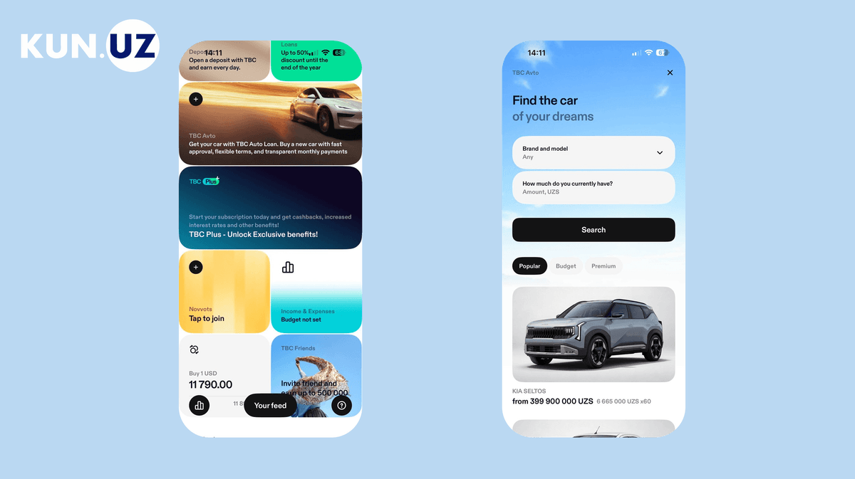 Car selection and budget entry screen.
