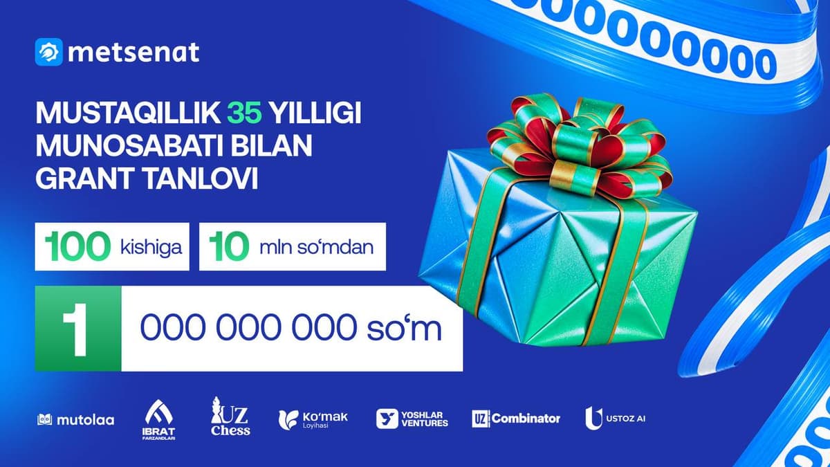 1 milliard soʻmlik «Mustaqillik-35» taʼlim granti gʻoliblari eʼlon qilindi