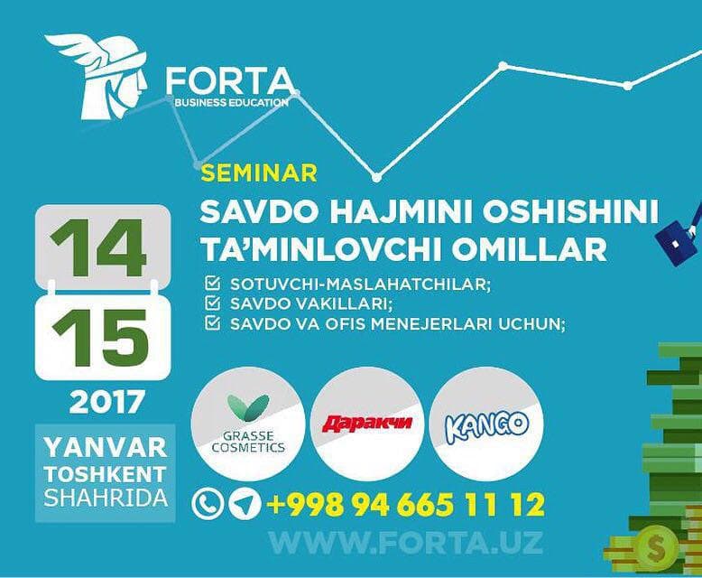 Savdo xodimlari uchun maxsus seminar o‘zbek tilida! 3 kun qoldi! O‘tkazib yubormang!