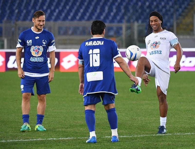 Rim papasi tashabbusi bilan Maradona, Ronaldino va Totti ishtirokida xayriya uchrashuvi bo‘lib o‘tdi 