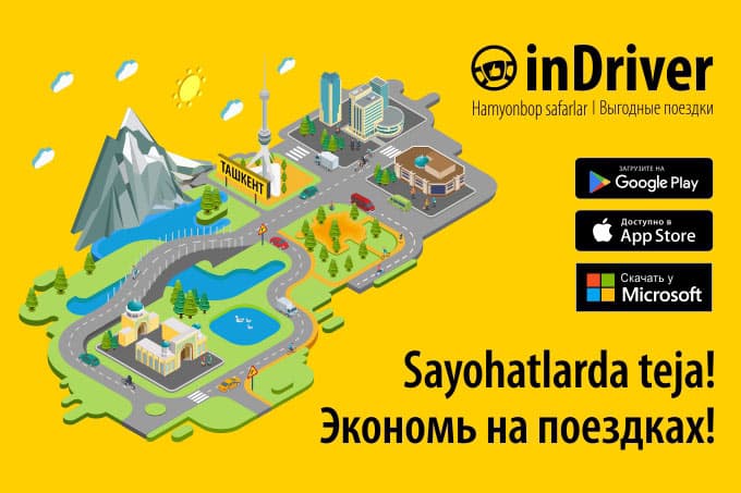 Toshkent shahri aholisi inDriver mobil taksi xizmatiga o‘tmoqda