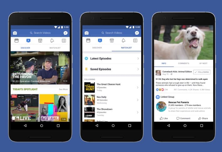 Facebook yangi Watch videoplatformasi ishga tushirilganini e'lon qildi