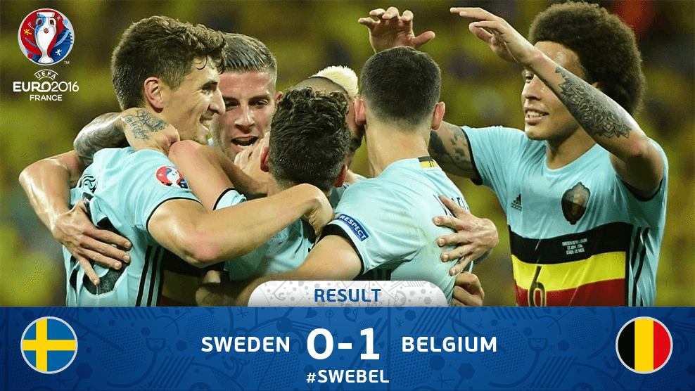 Yevro-2016. Belgiya Shvetsiyani mag‘lub etdi 