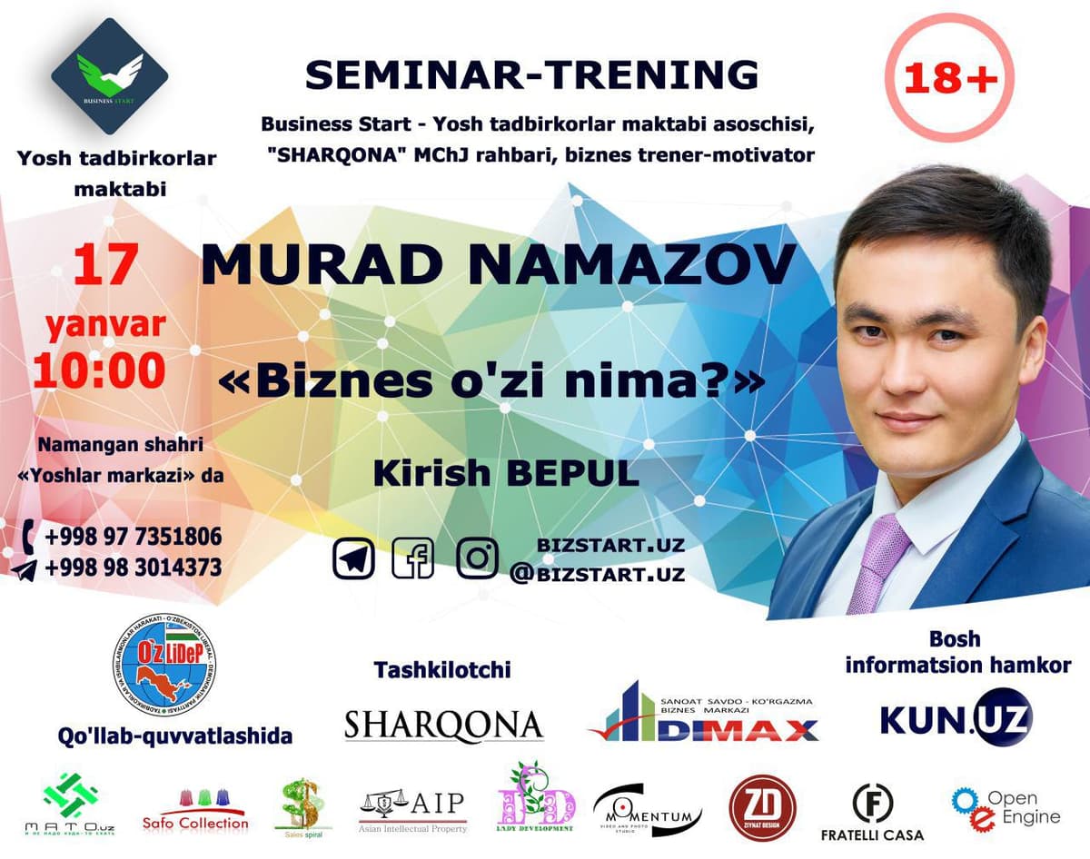 Business Start – yosh tadbirkorlar uchun muvaffaqiyatga eltuvchi yangi yo‘l