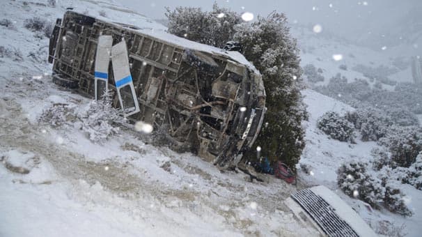 Turkiyada yo‘lovchi avtobusi jarga tushib ketdi, qurbonlar bor