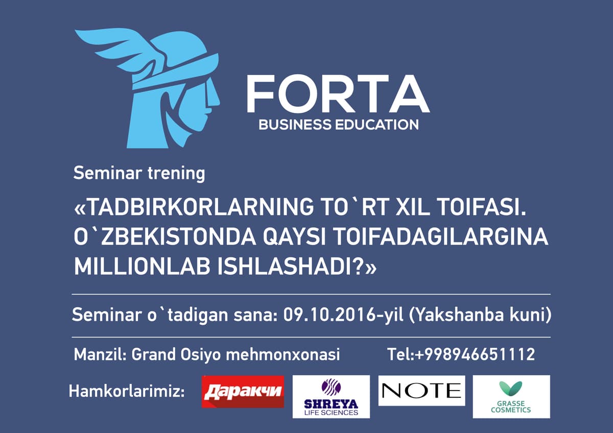 «Tadbirkorlarning to‘rt xil toifasi.O‘zbekistonda qaysi toifadagilargina millionlab ishlashadi?»