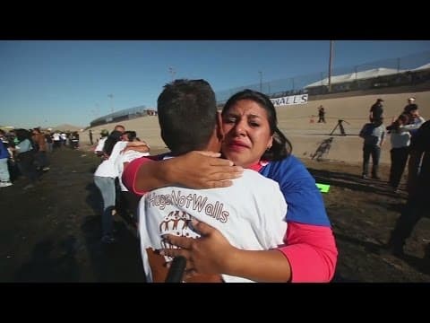 Amerika-Meksika chegarasidagi 3 daqiqalik diydorlashuv (video)