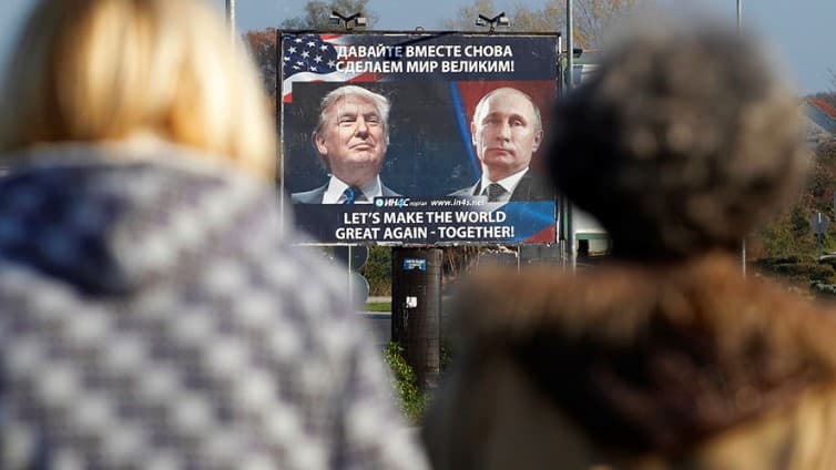 Chernogoriyada Tramp va Putin yelkama-yelka turgan bilbord paydo bo‘ldi
