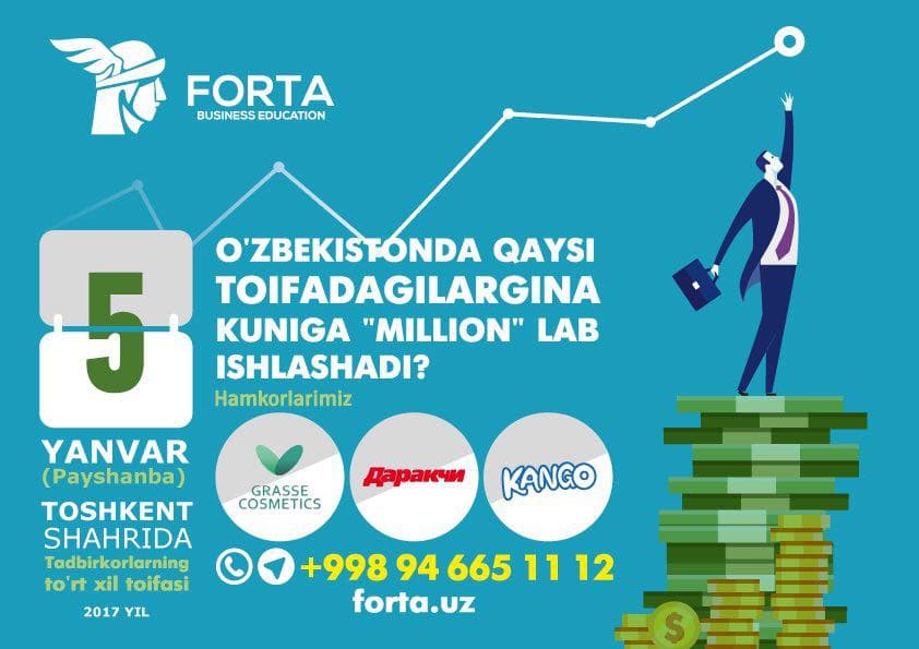 Tadbirkorlar orasida katta shov-shuvlarga sabab bo‘layotgan biznes seminarga ikki kun qoldi! O‘tkazib yubormang!!!
