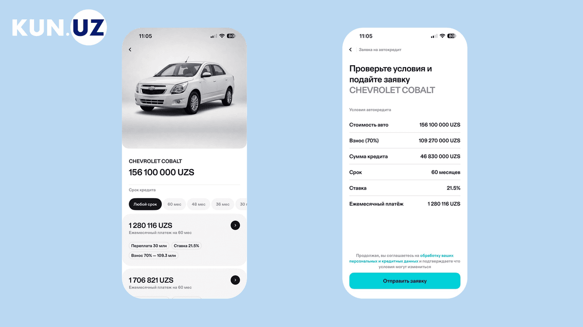 Результаты поиска автомобилей и варианты оплаты.