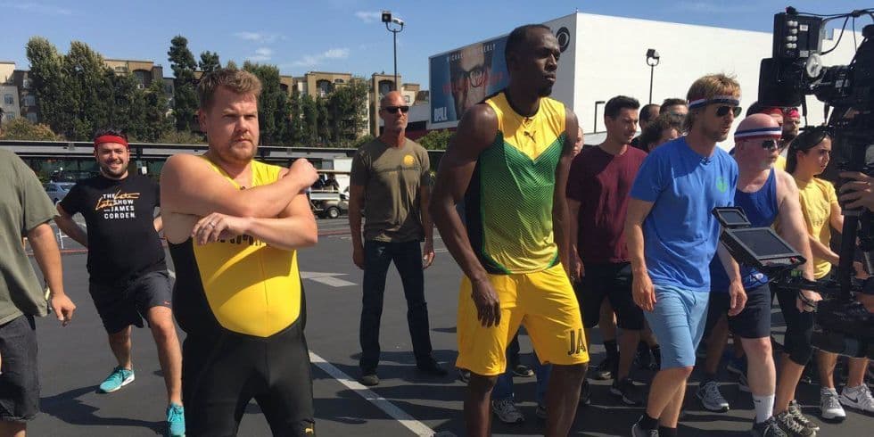 Video: Useyn Bolt Ouen Uilson va Jyeyms Korden bilan musobaqalashdi