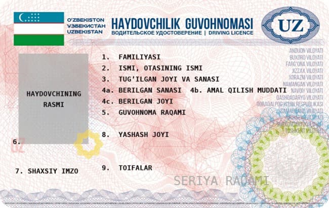 Yangi haydovchilik guvohnomalari narxi ma'lum qilindi