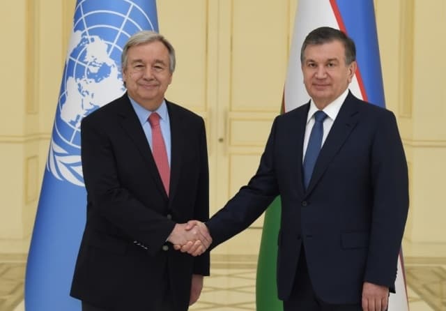 Shavkat Mirziyoyev BMT Bosh kotibi bilan uchrashdi