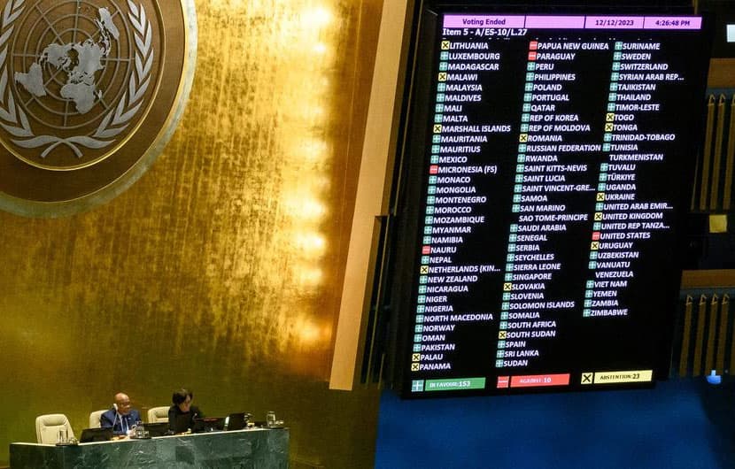 O‘zbekiston G‘azo sektorida otashkesimga chaqiruvchi BMT rezolyutsiyasini yana yoqlab ovoz berdi