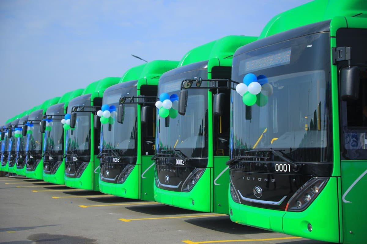 В Наманган доставили 36 автобусов Yutong