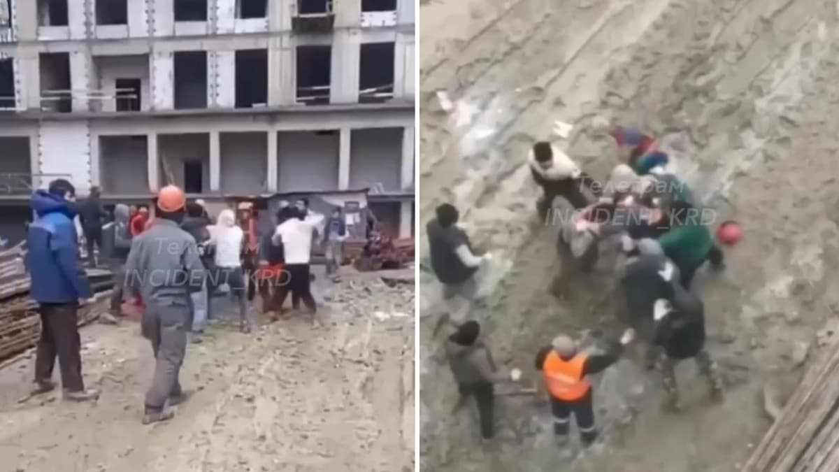 Mass brawl occurs between workers from Uzbekistan at a construction site in Krasnodar (video)