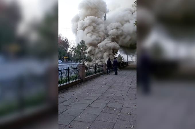 Toshkent markazida yong‘in natijasida kuchli tutun yuzaga keldi