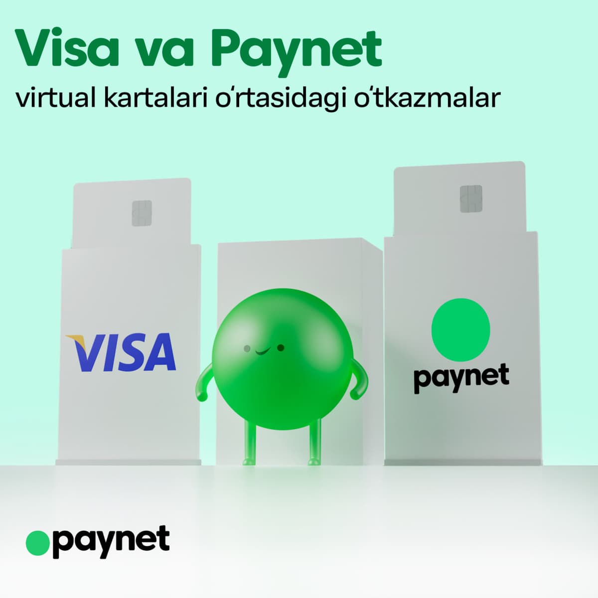 Paynet virtual kartalari va Visa o‘rtasida o‘tkazmalar yo‘lga qo‘yildi