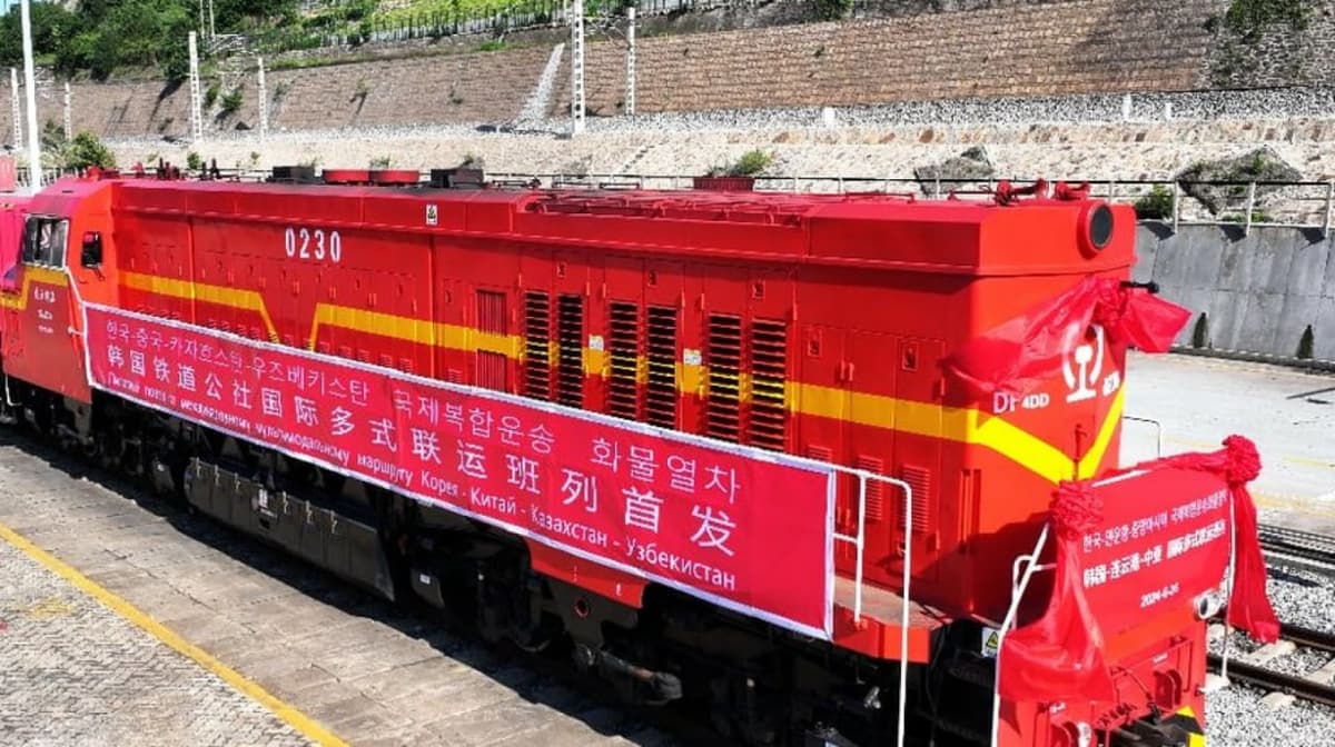 Pilot train launched on Korea – China – Kazakhstan – Uzbekistan route