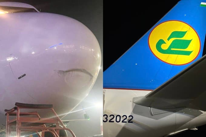 Тошкент аэропортида автобус Airbus A320Neo самолёти билан тўқнашиб кетди