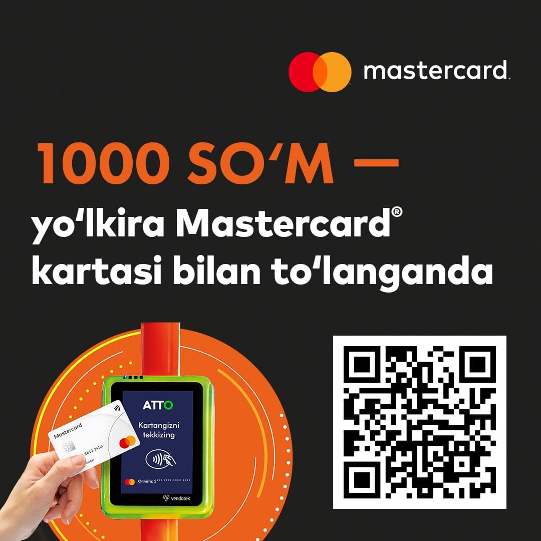 Mastercard акция эълон қилади: жамоат транспортида 1000 сўмга қатнаш