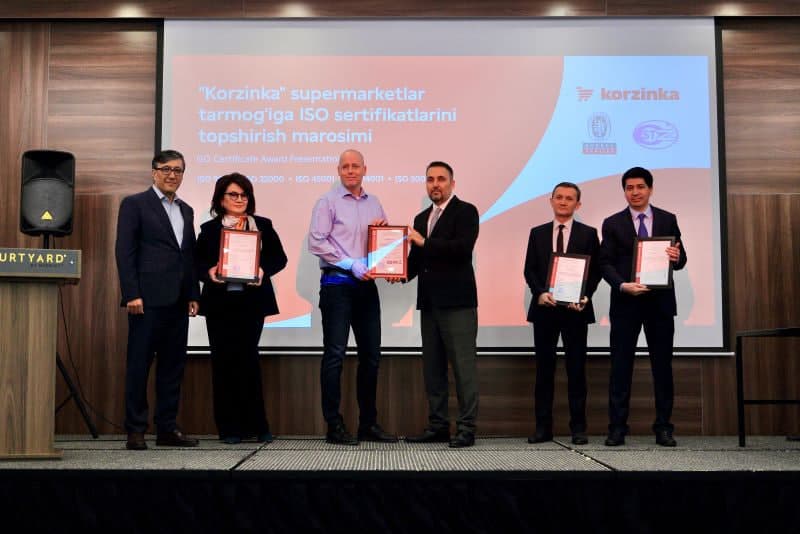 “Korzinka” Bureau Veritas sertifikatlash organidan beshta ISO sertifikatini qo‘lga kiritdi