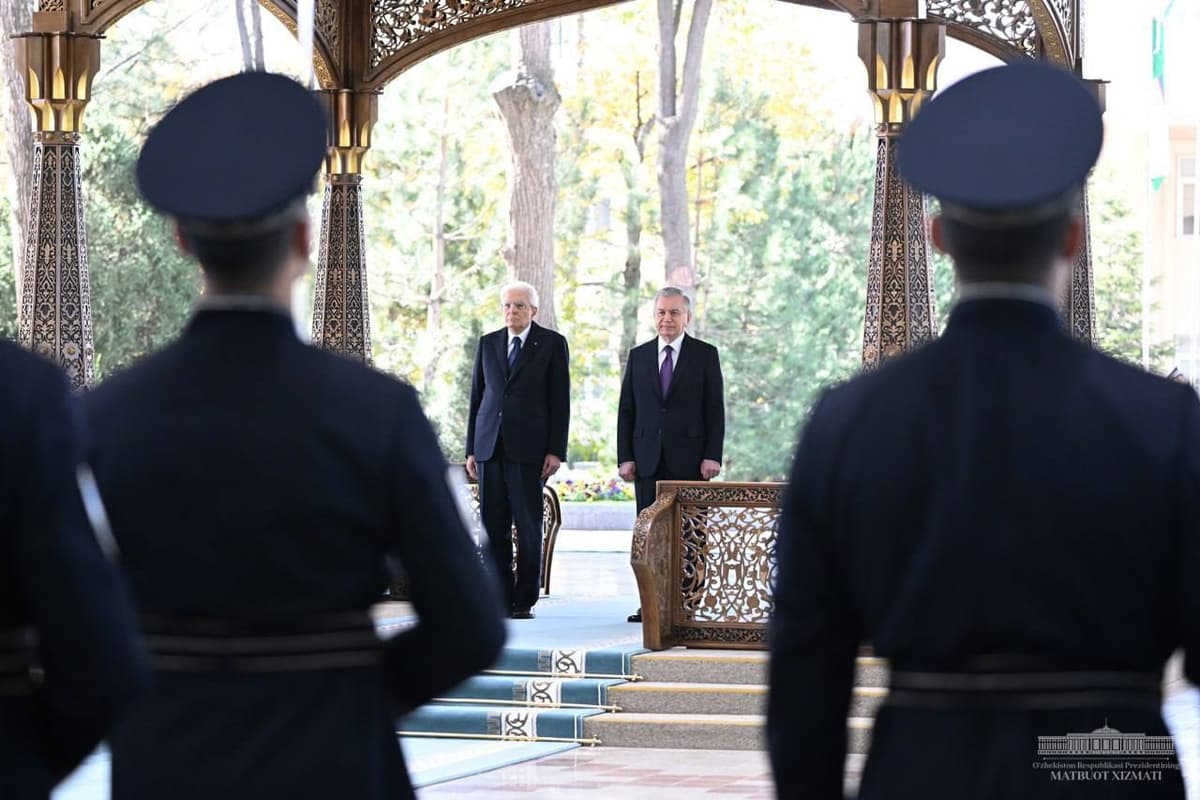 Italiya prezidenti Ko‘ksaroyda tantanali kutib olindi
