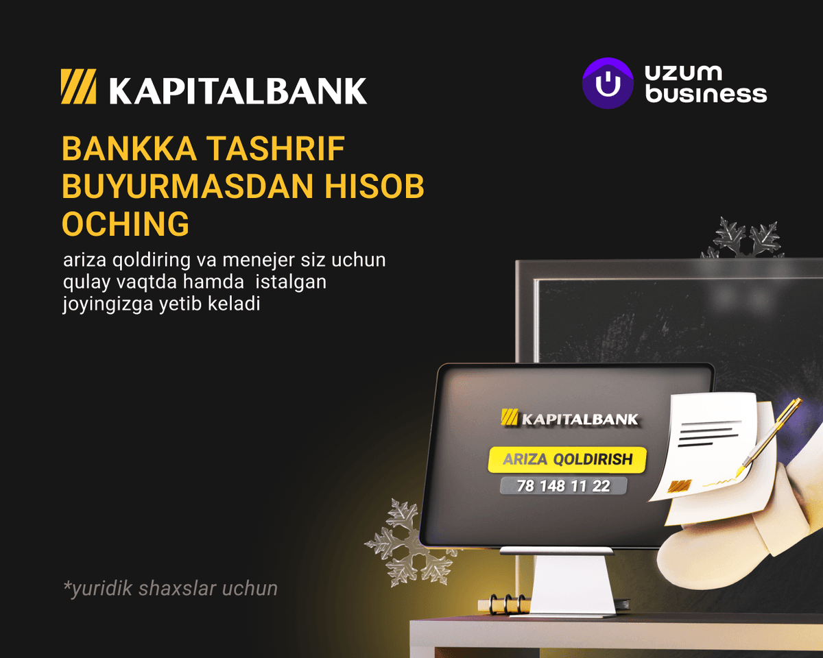 Yetkazib berish xizmati: Uzum Business biznes uchun masofaviy hisobvaraqlarni ochish xizmatini ishga tushirdi