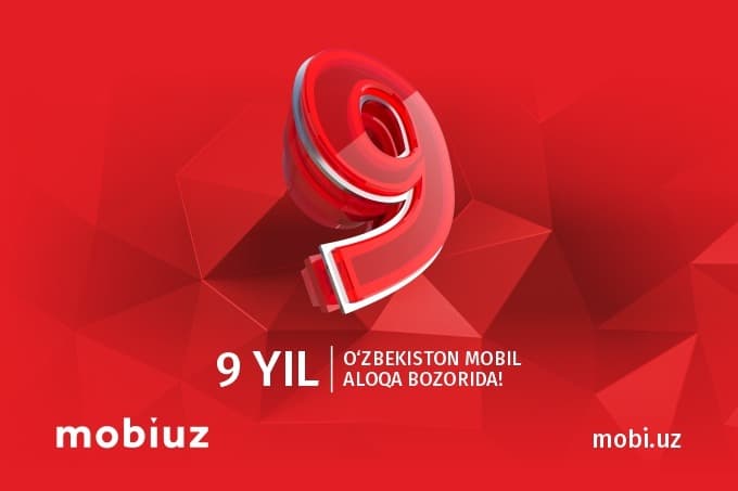 Mobiuz мобил алоқа оператори 9 ёшда