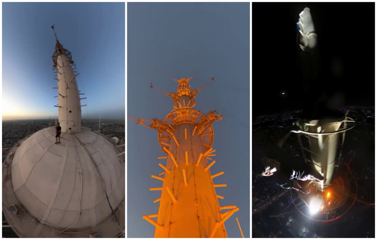 Russian blogger climbs to forbidden top of Tashkent TV tower
