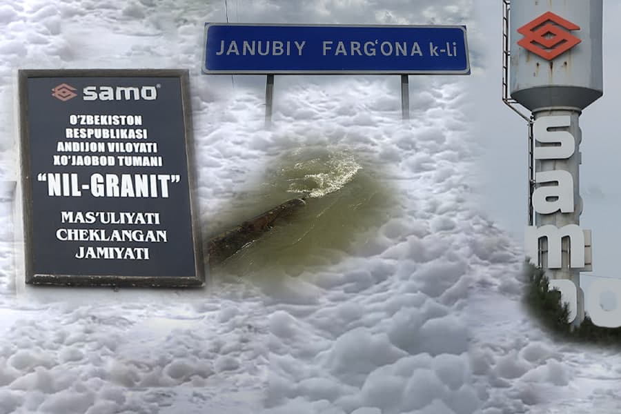 Ko‘pik oqizilishi birinchisi emas: “Nil-Granit” avvaldan Janubiy Farg‘ona kanalini ifloslantirib kelgani ma’lum bo‘ldi