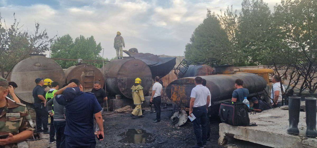 Самарқанддаги «заправка»да портлаш ва ёнғин рўй берди. Қурбонлар бор