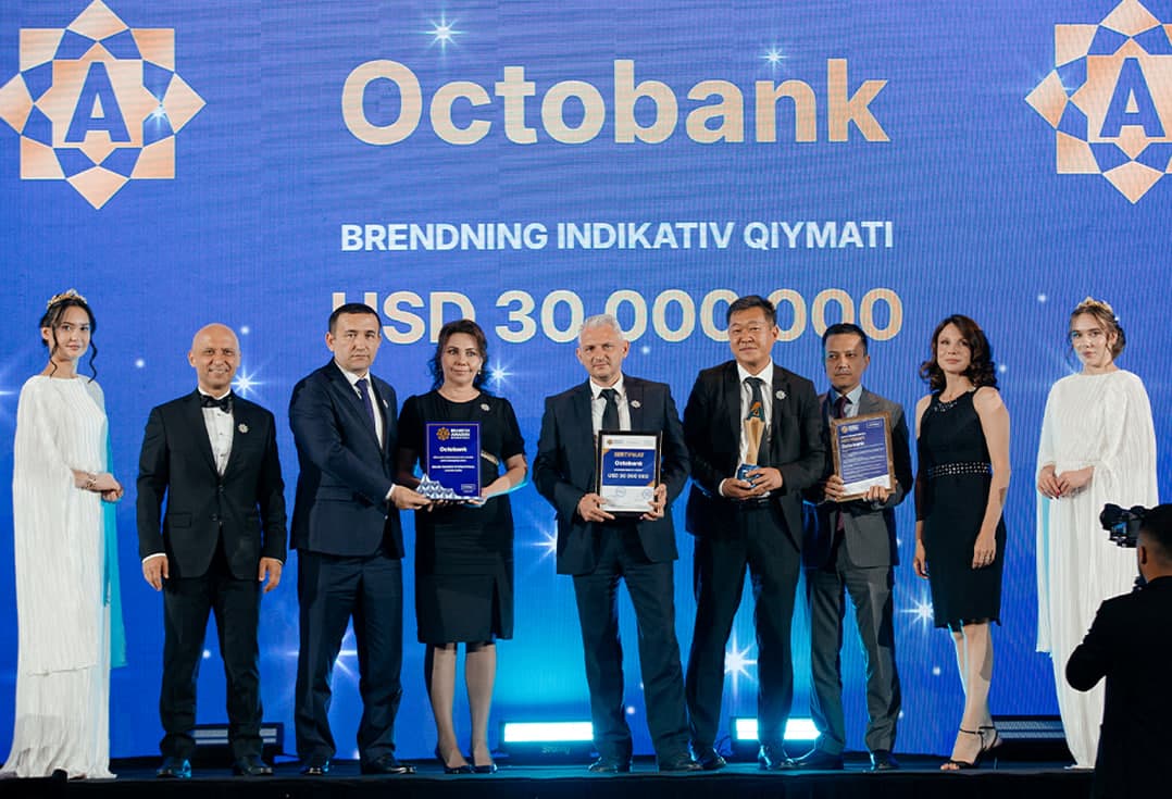 Octobank “2024 йилда Ўзбекистон банк соҳасида жадал тараққиёт учун” мукофотига сазовор бўлди