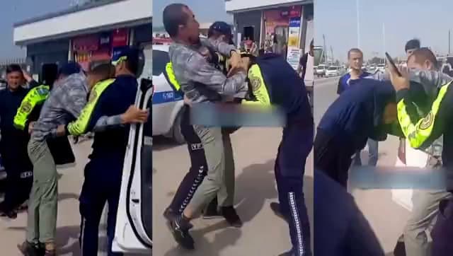 В Кашкадарье мужчина подрался с сотрудниками ДПС 