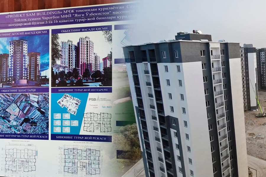 Toyloqdagi “Yangi O‘zbekiston” massivida dastlabki 5 ta ko‘p qavatli uy qurib bitkazildi