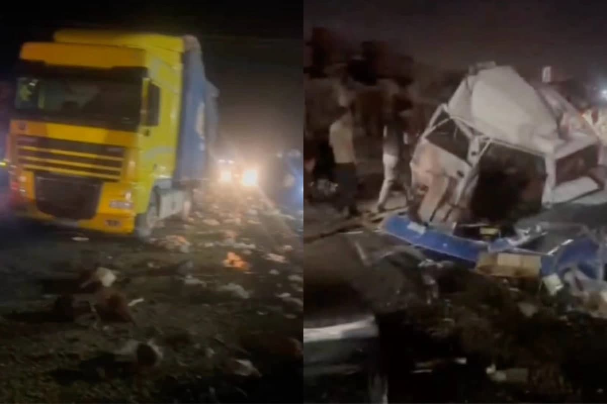 Angrenga kirishda yuk mashinasi 4 ta yengil mashinani urib ketdi, qurbonlar va yaradorlar bor