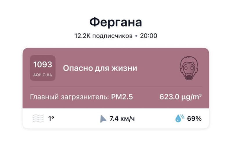 Fergana records extremely hazardous air pollution levels, reaching historic high