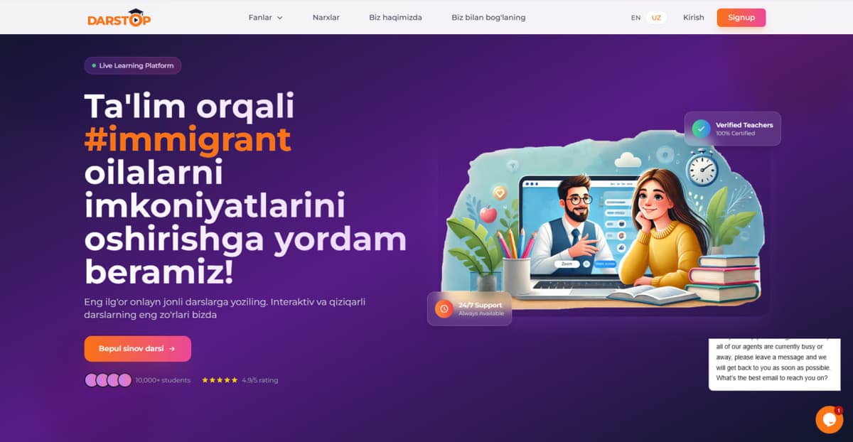 darstop.com бош саҳифасидан скриншот