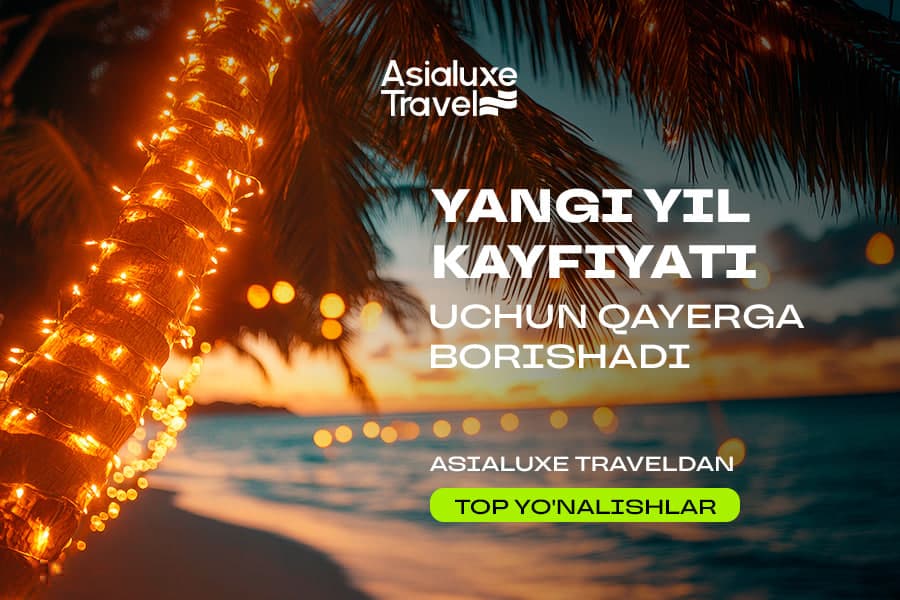 Янги йил кайфияти учун қаерга боришади: Asialuxe Travel'дан ТОП йўналишлар