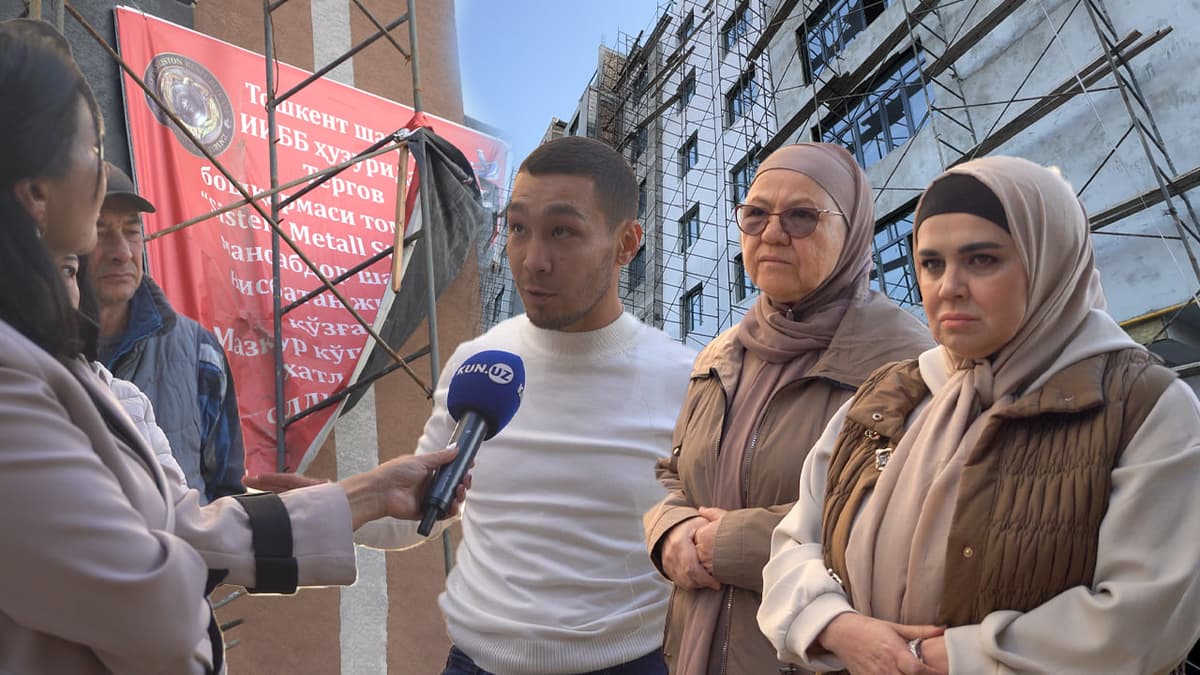 Half-built Tashkent residential block trapped by loan lien; builders jailed, buyers desperate