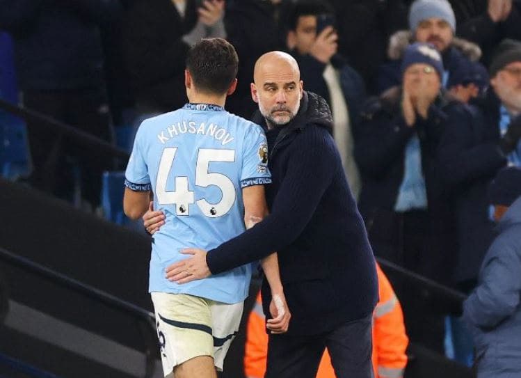 Guardiola on Khusanov's debut: "Any player can make a mistake; he’s young and will learn"