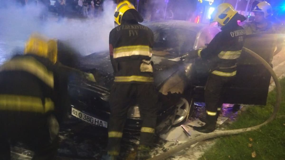Chilonzor tumanida avtomobil yonib ketdi
