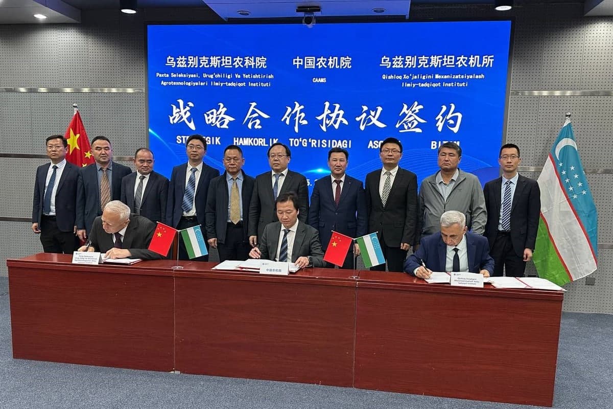 Uzbekistan signs $10 million deal with China to boost agricultural machinery production