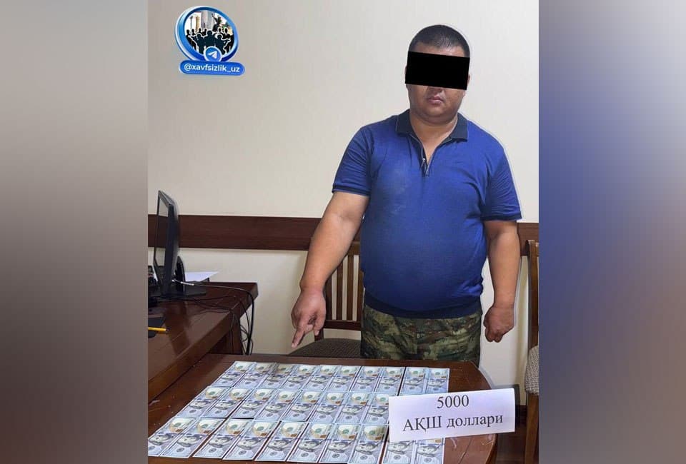 Фарғонада божхона пости бошлиғи пора билан ушланди