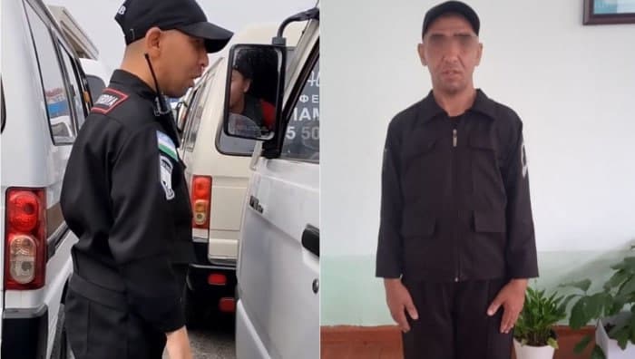 В Фергане психически больной мужчина в форме Национальной гвардии приставал к гражданам (видео)