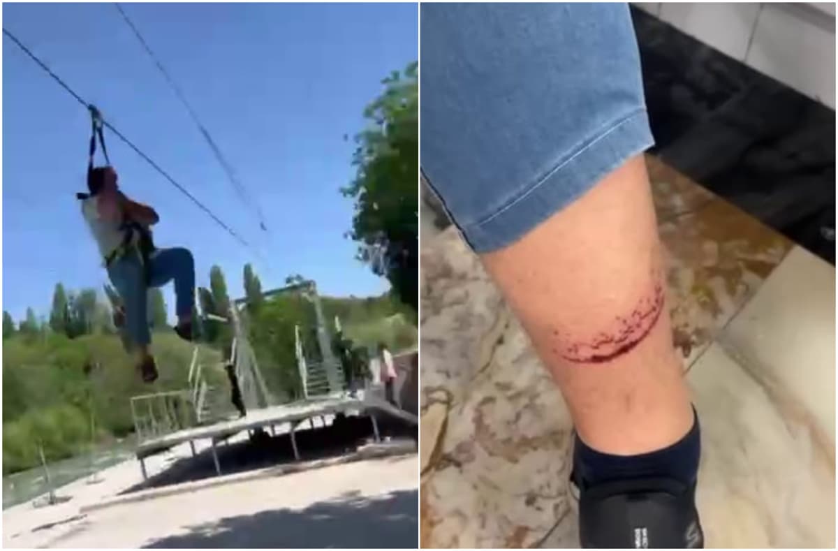 В Бостанлыке мужчина на зиплайне врезался в преграду