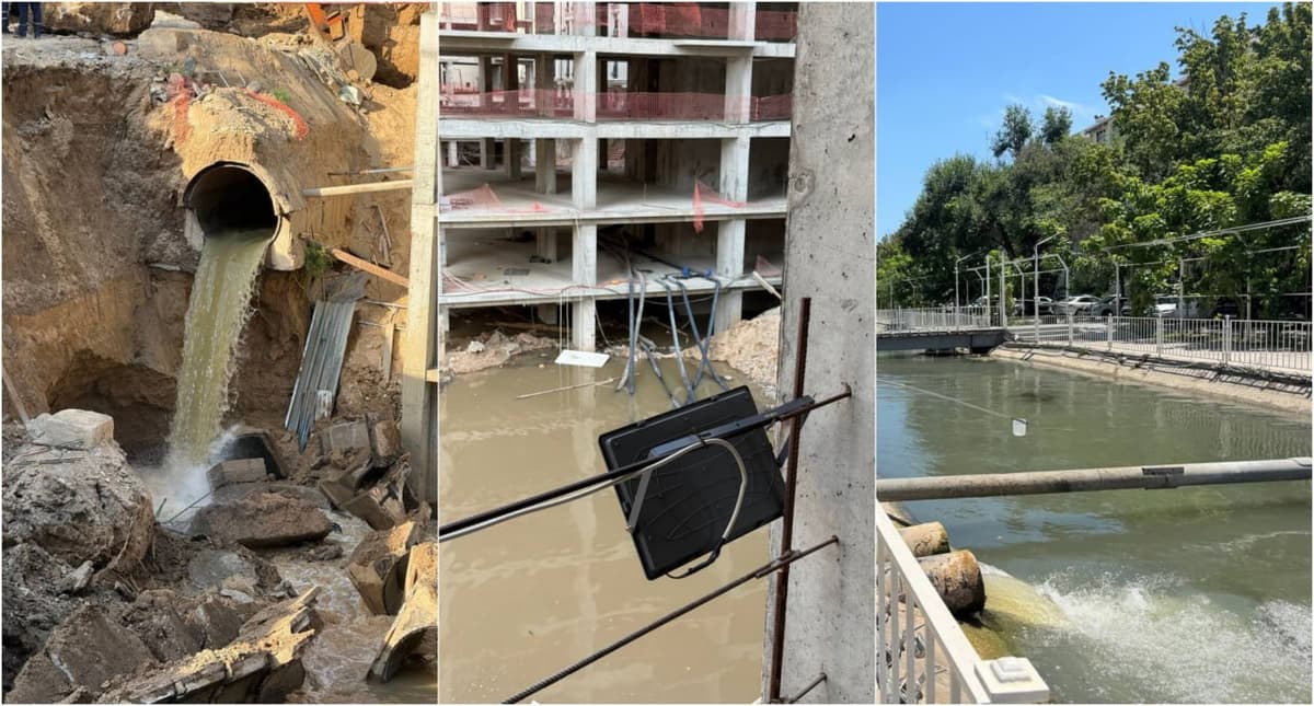После аварии на стройке в Ташкенте канализационные воды сбросили в канал Салар